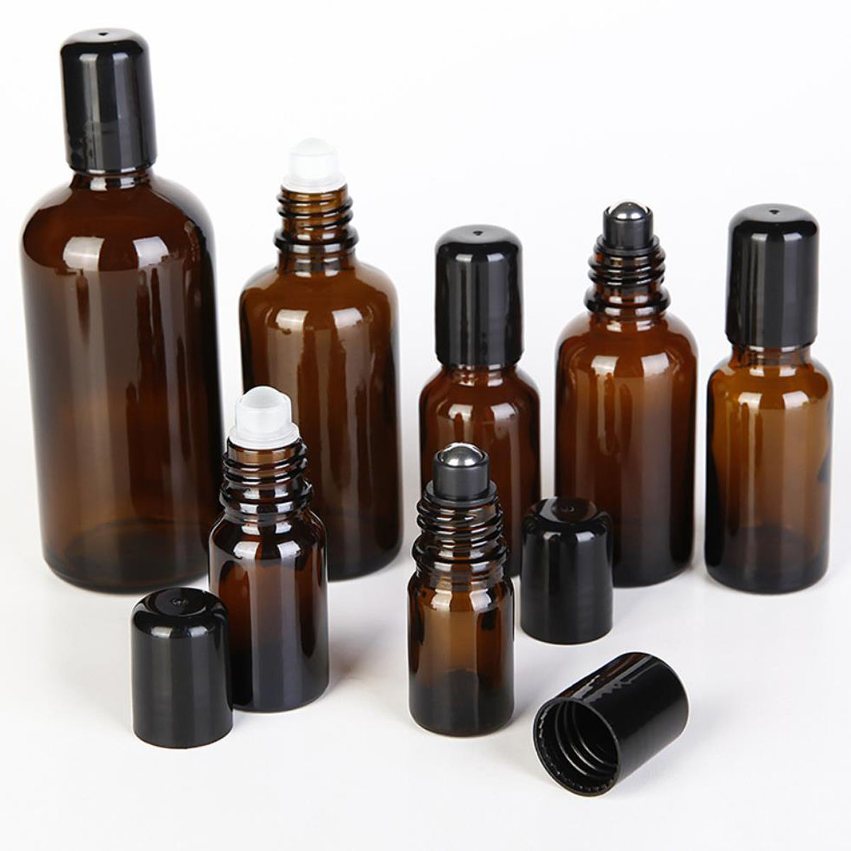 Attar Oil Roll On - Rolo de vidro grosso âmbar 5/10/15/30/50/100ml,