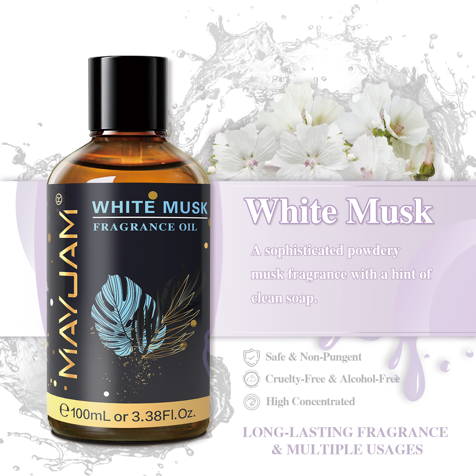 Musk White Oil - Mayjam 100ml óleos de fragrância com