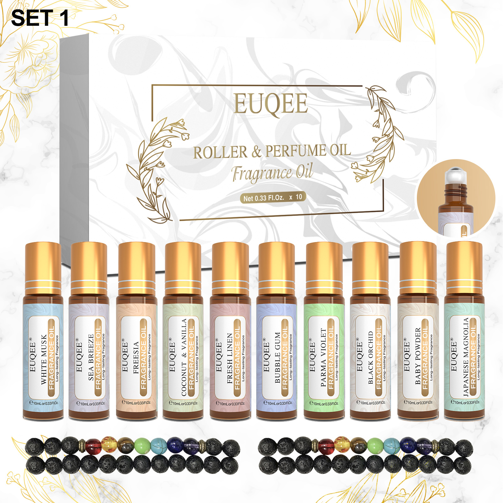 Musk White Oil - Euqee conjunto de óleos de fragrância,