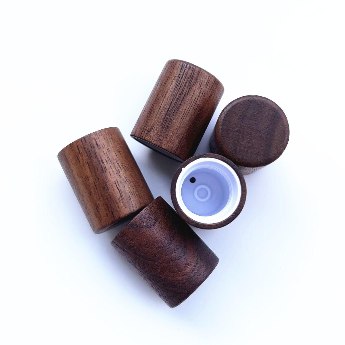 Attar Oil Roll On - 10X Tampas de Madeira Natural de