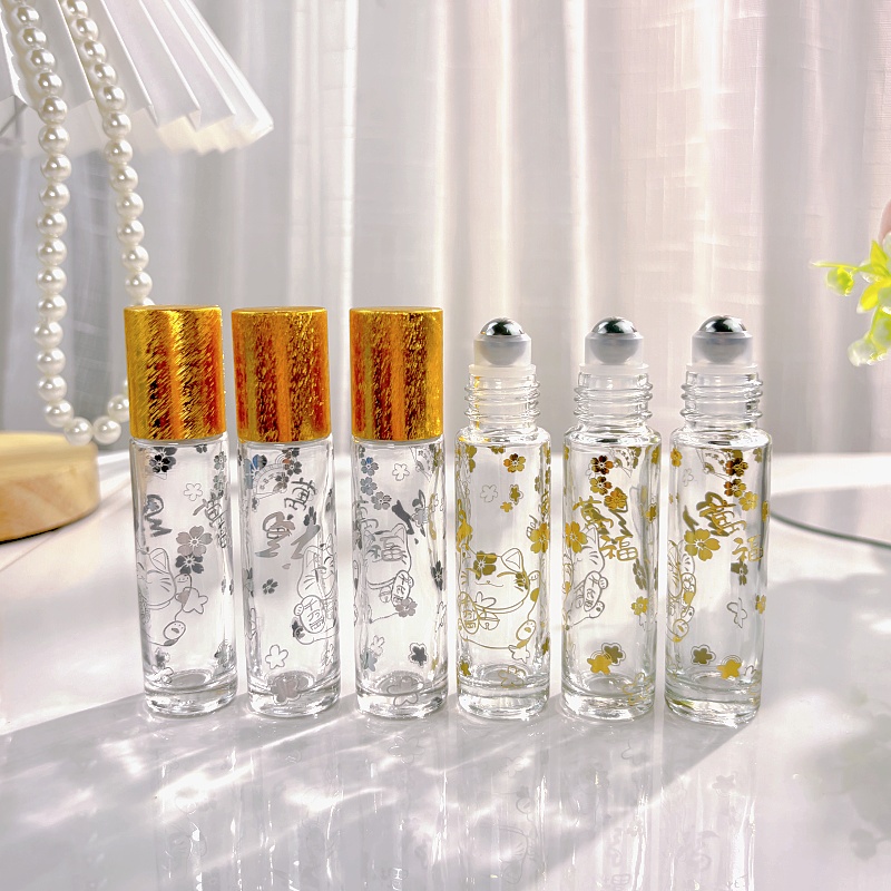 Attar Oil Roll On - 20 Frascos de Vidro Transparente de