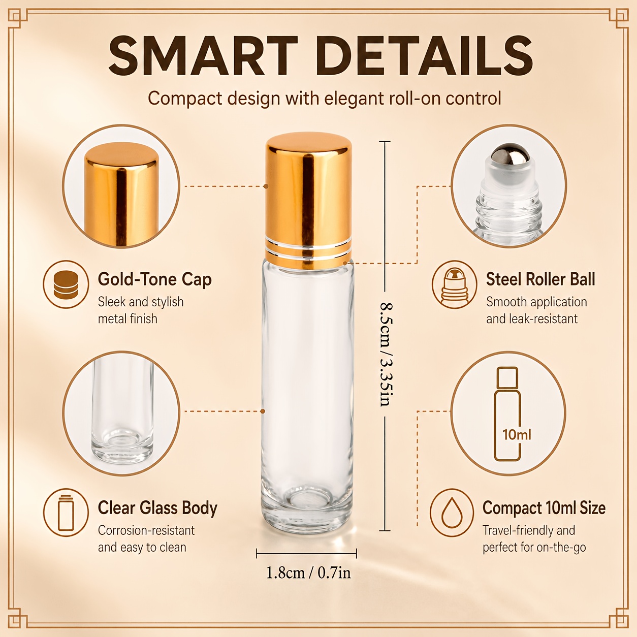 Frasco roll-on de vidro de 7/1 - Attar Oil Roll On avaliação e preço